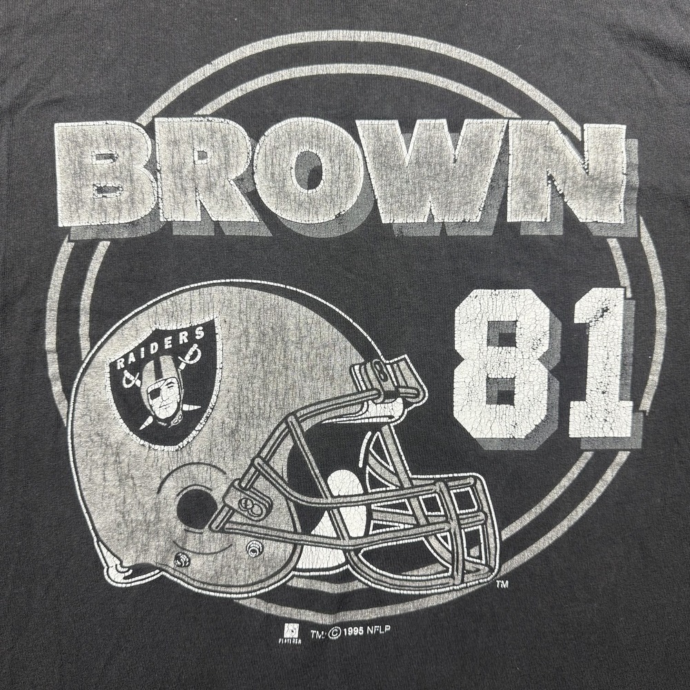 Vintage Oakland‎ Raiders Shirt Mens 2XL Black NFL Football Brown 81 Starter 90s